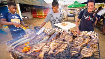 EXTREME Street Food in Africa!! SEAFOOD MOUNTAIN on Beach in Dakar, Senegal!!