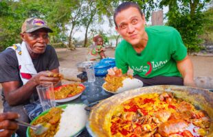 Spiciest Food in Africa!! 🌶 PALM NUT SOUP in a Village in Ivory Coast!!