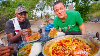 Spiciest Food in Africa!! 🌶 PALM NUT SOUP in a Village in Ivory Coast!!